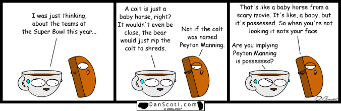All work and no play makes Peyton a dull boy.