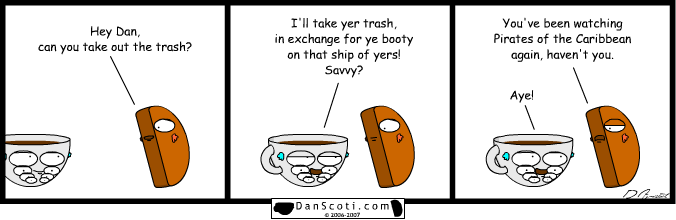 Pirates asking you if what they said is "savvy" really doesn't make any sense.  But Johnny Depp is the man, so who cares.