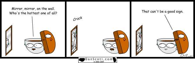 That's what you get for asking the $5.99 on sale mirror from Target.