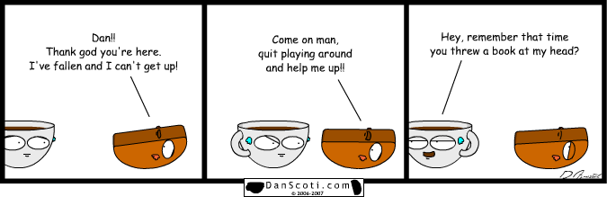 It would have helped if we drew him with legs, or arms.  Kinda makes you feel sorry for tipped cows.