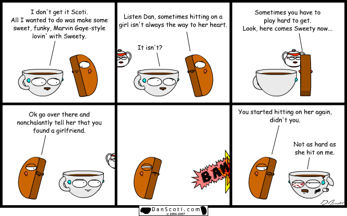 It started with "I have a girlfriend..." and ended with "...but I'd just a quickly throw her out of a moving car if it meant a little sugar from the sugar bowl." Wink. BAM.