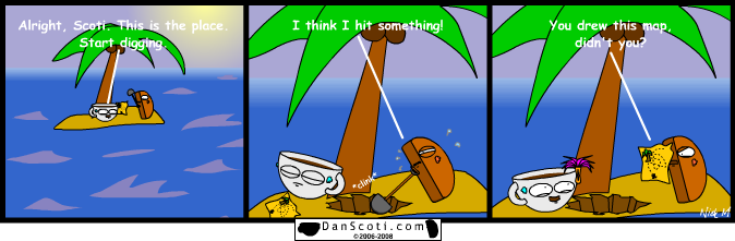 Just don't ask how a coffee cup and a biscotti managed to get to a tiny remote island without a boat.